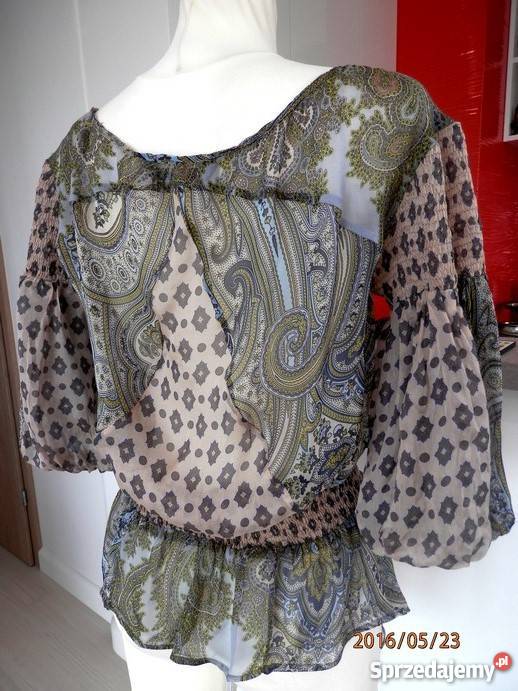 Bluzka Zara Jedwabna Zwiewna Hiszpanka Boho Łomża