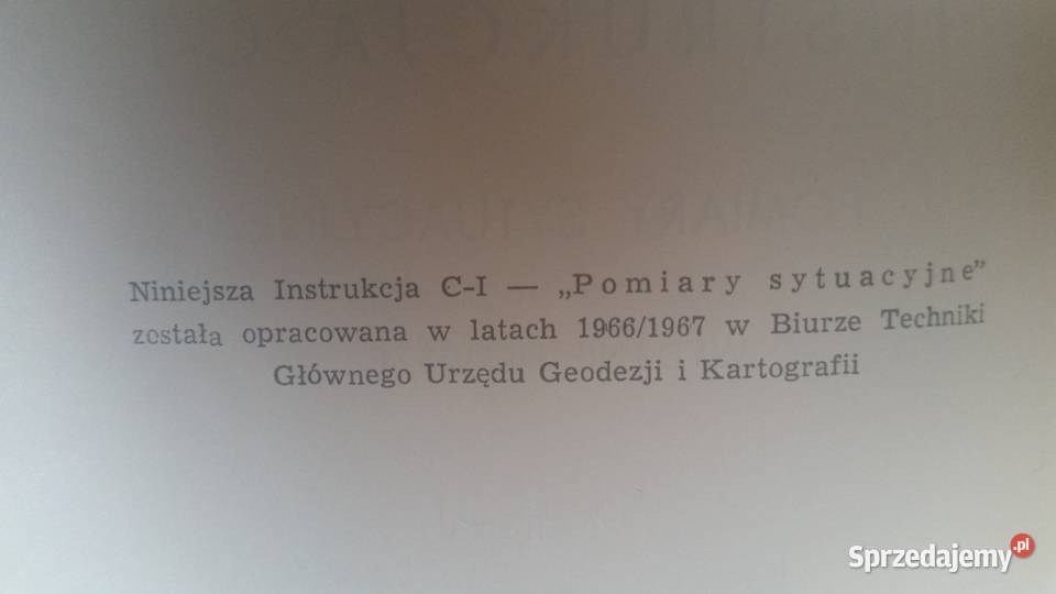 INSTRUKCJA C1 POMIARY SYTUACYJNE Warszawa 1967 Puławy