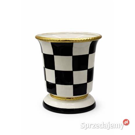 Doniczka ceramiczna w kratę Boże Narodzenie Skierniewice sprzedam