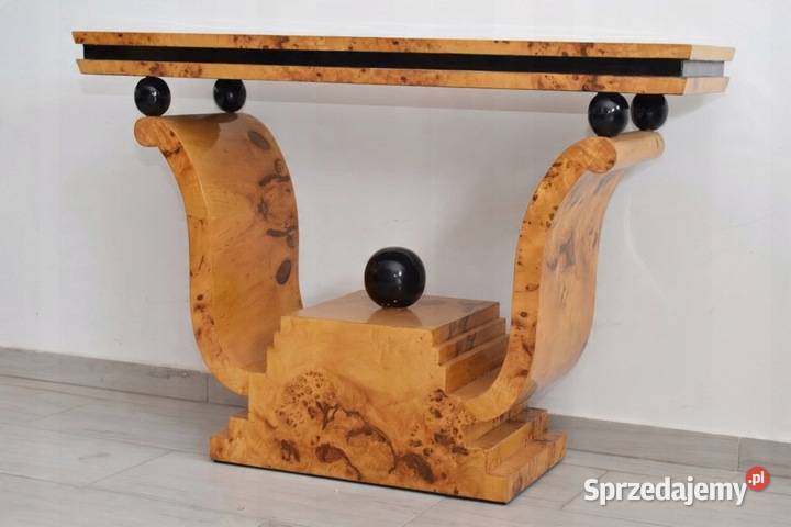 Drewniany Stolik Stół Konsola Art Deco Salon Kraków