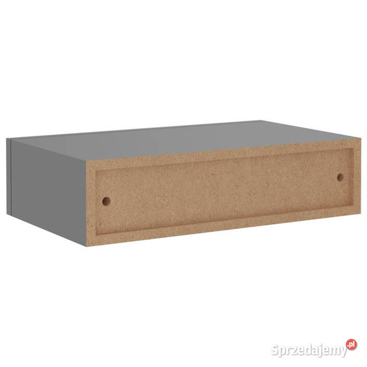 Półka ścienna z szufladą szara 40 x 235 x 10 MDF Warszawa