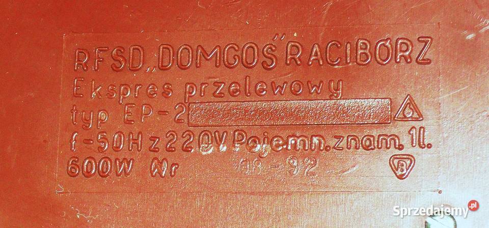 Ekspres przelewowy do kawy DOMGOS EP2 bez śląskie sprzedam