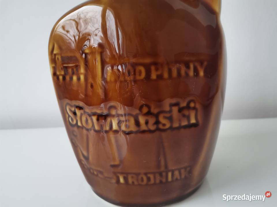 Stara butelka Miód Pitny Słowiański porcelt Katowice