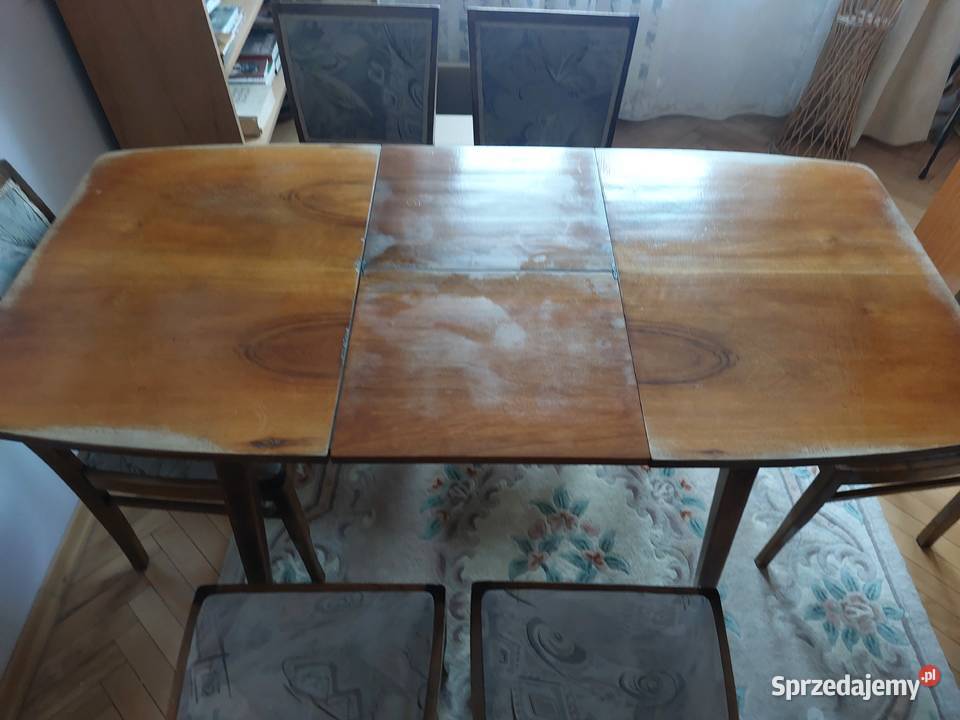 Stół drewniany 6 krzeseł drewnianych sprzedam