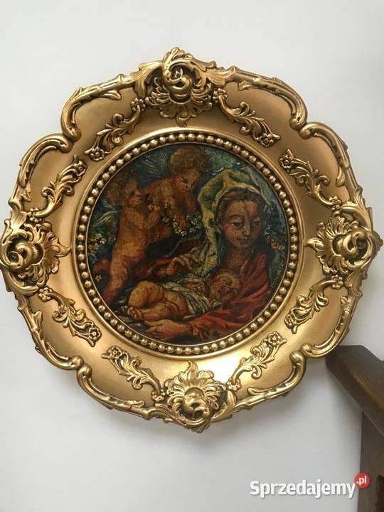 Obraz okrągła rama pozłacana Warszawa