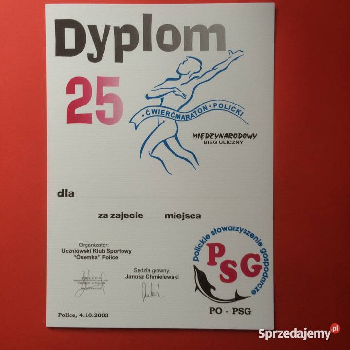 1737 Dyplom 25 Ćwierćmaraton Policki Szczecin