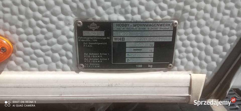 Przyczepa kempingowa Hobby 540 małopolskie Limanowa