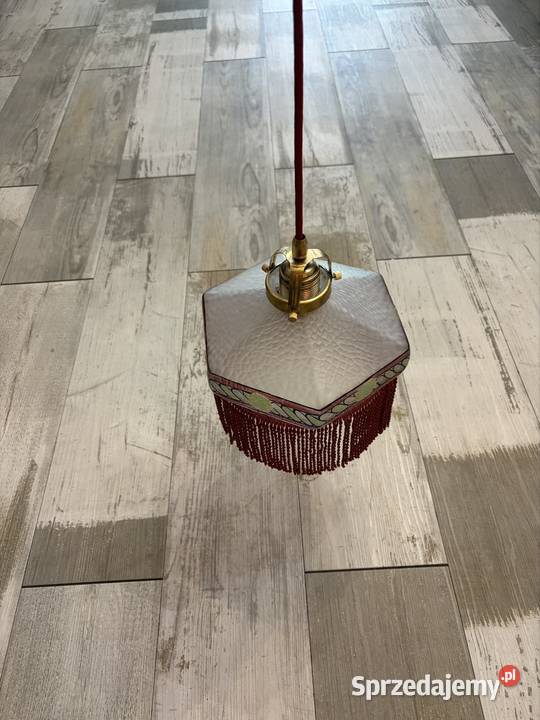 Stara lampa wisząca z kloszem Chudów