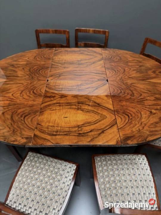 Stół Art Dco 8 krzeseł Zestaw stół i krzesła Meble