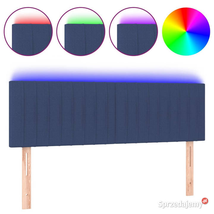 Zagłówek do łóżka z LED niebieski 144x5x7888 Warszawa
