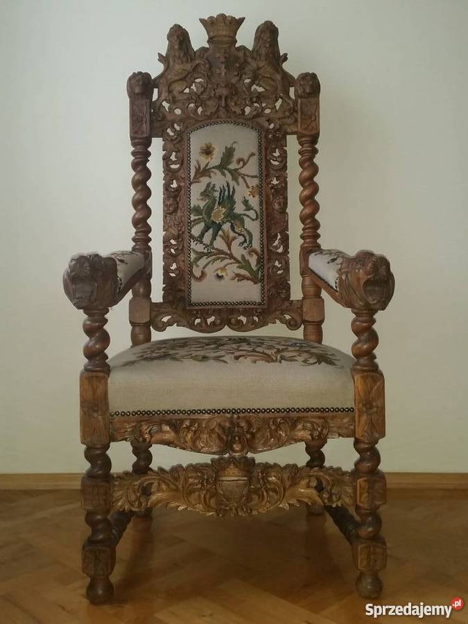 Piękny oryginalny foteltron antyk Kraków
