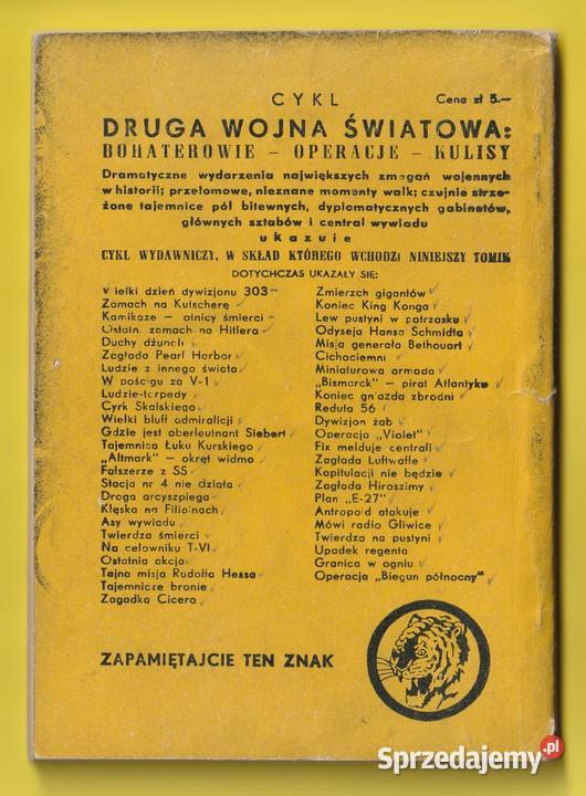 ŻÓŁTY TYGRYS TAJNA DRUKARNIA 1960 miękka łódzkie Łódź
