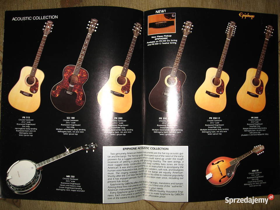 Epiphone Acoustic Collection guitar catalog Kępice