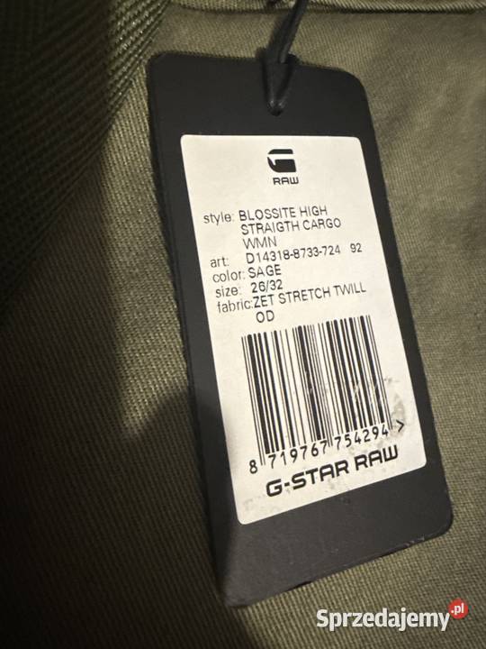 NOWE Spodnie GStar RAW damskie W26 L32 Cargo S Katowice