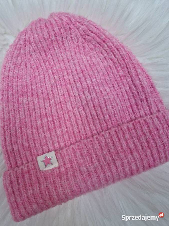 56 Rózowa ciepła czapka dziewczynki Nakrycia głowy, szaliki i rękawiczki Kobylanka