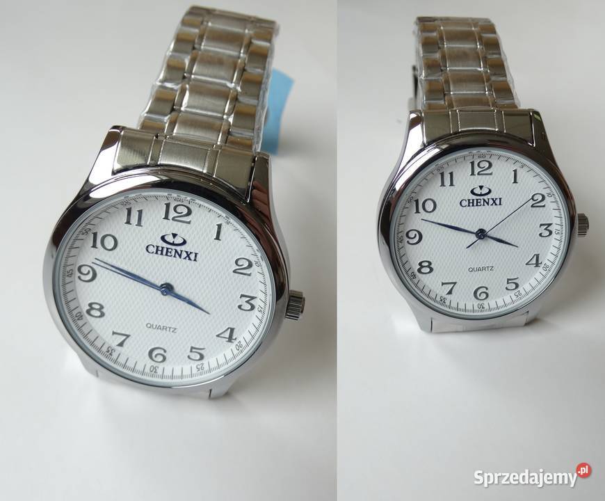 Klasyczny zegarek męski damski 38mm biała tarcza unisex Gorzów Wielkopolski