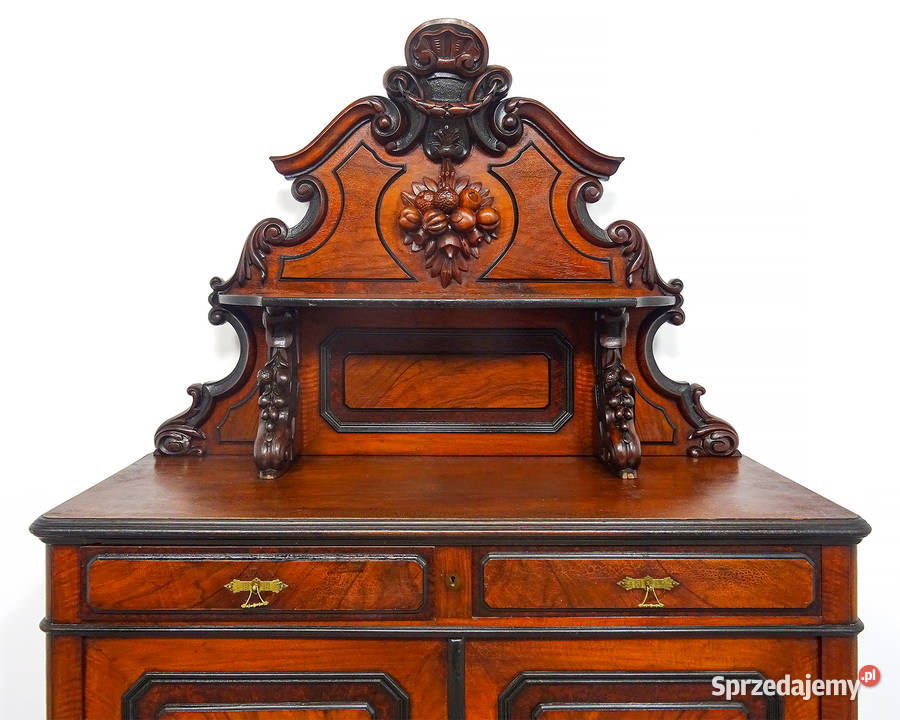 Antyk Drewniana KOMODA z nadstawką ORZECH Kalisz