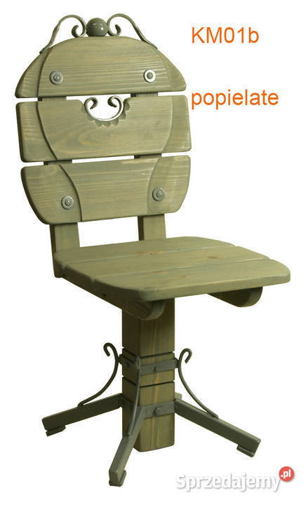 Drewniane krzesła metaloplastyka 92cm Zielonka sprzedam