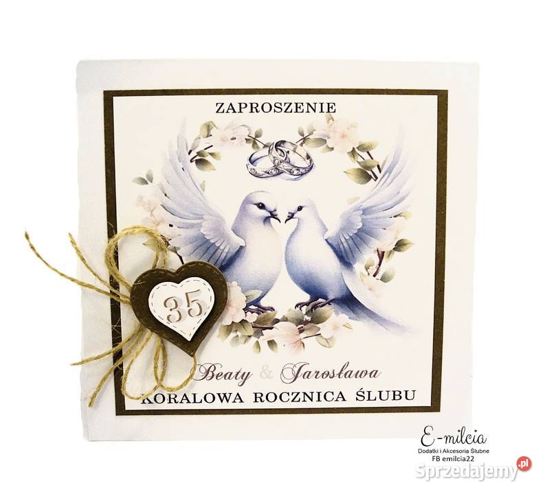 Zaproszenia 35 Rocznica Ślubu ROCZNICA KORALOWA Zielona Góra