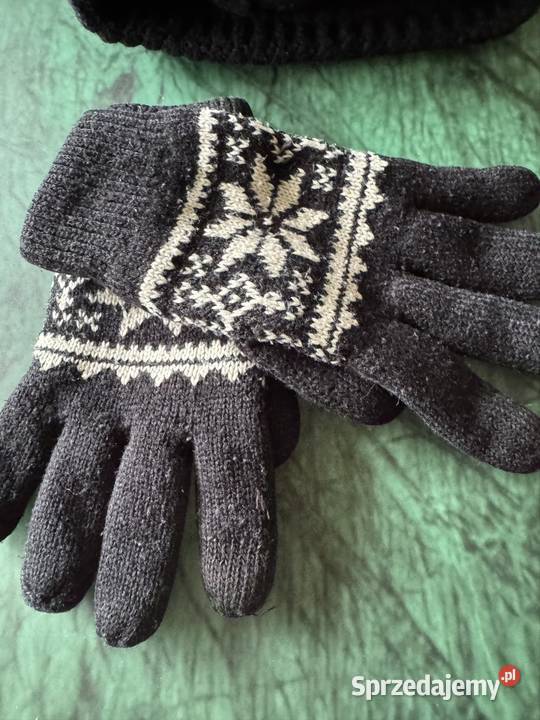 Komplet zimowy czapka i rękawiczki damski śląskie