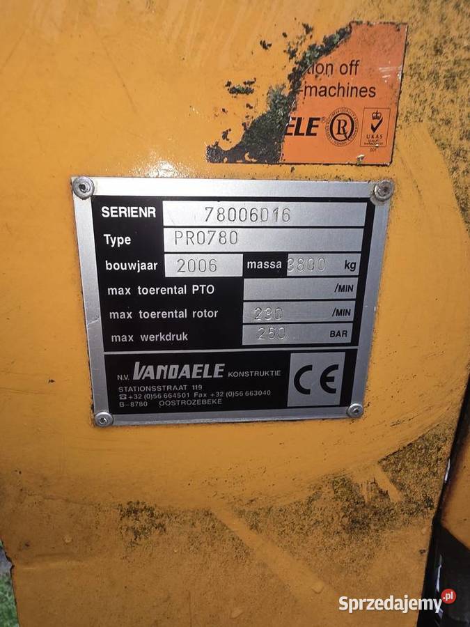 Kosiarka wysięgnikowa mulczer poboczy VANDAELE Wólka Ratajska