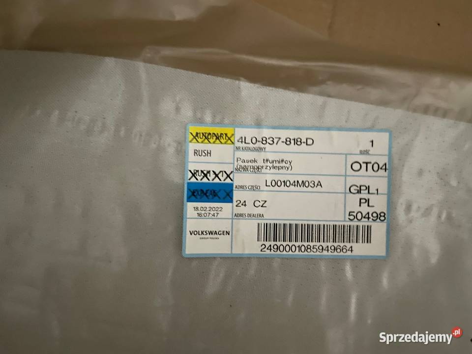 WYGŁUSZENIE AUDI Q5 Q7 TT TTS 4L0837818D