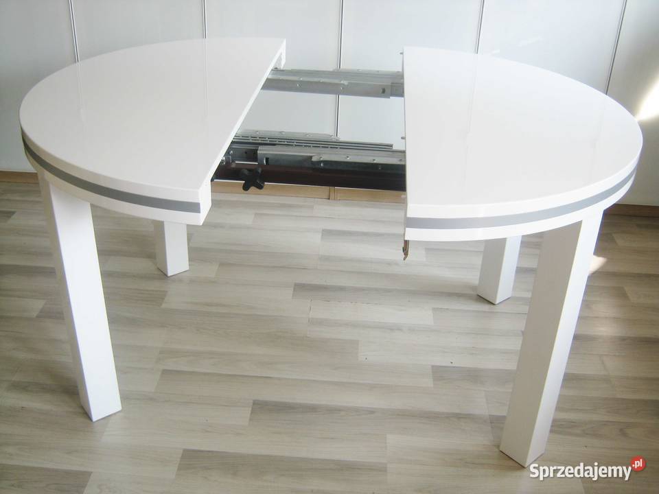 rozkładany okrągły biały Stoły Kraków
