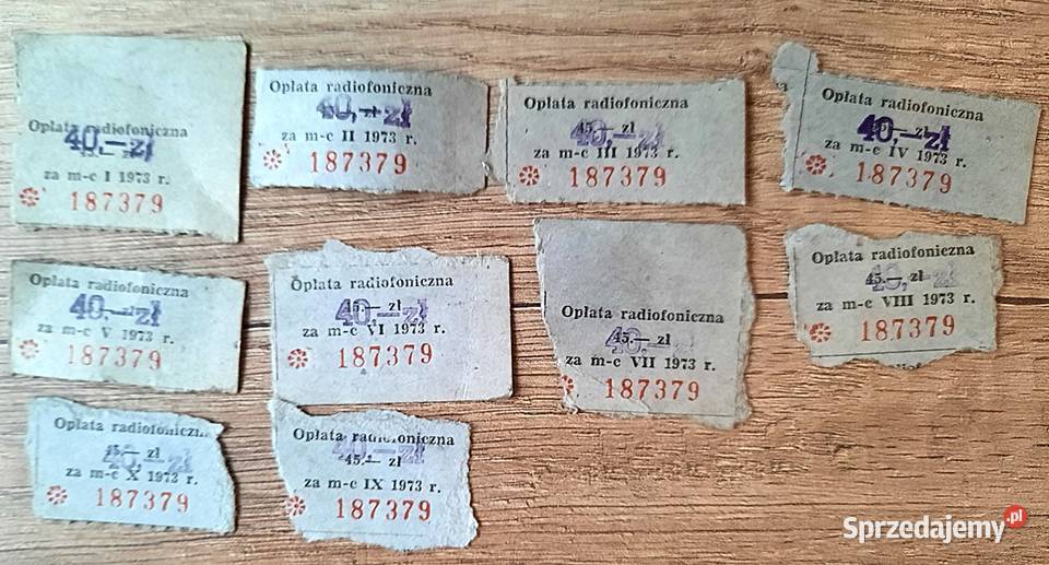 Opłaty radiofoniczne z lat 69 75 PRL Ostrów Wielkopolski