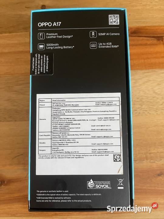 NOwy Nowy Oppo A17 nie otwierany Pozostałe sprzedam