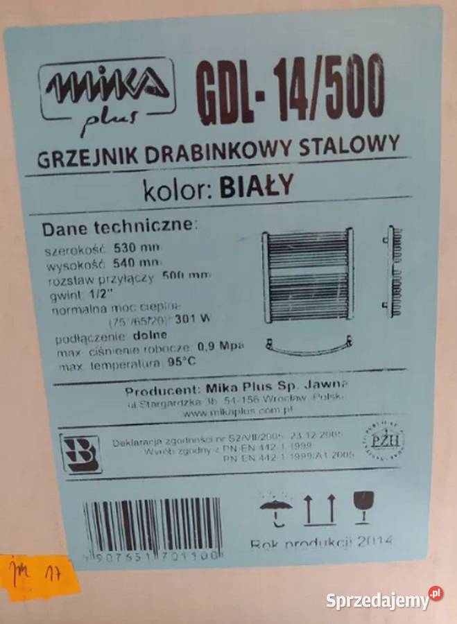 Grzejnik Drabinkowy Stalowy Biały 530 x 540 Kalisz