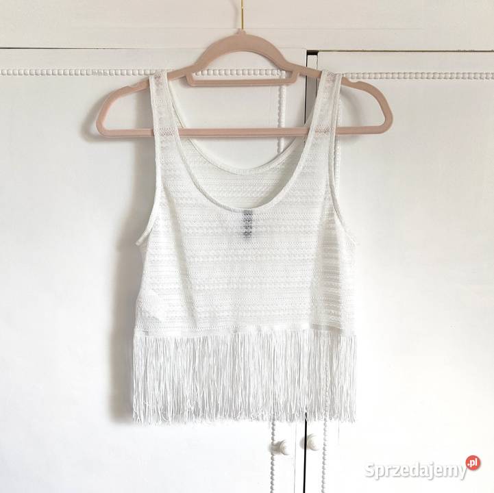 Krótka bluzka crop top HM XS 34 S 36 biała zachodniopomorskie Szczecin sprzedam