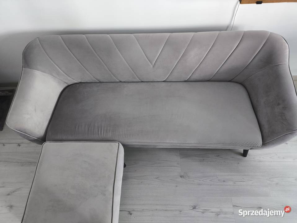 Narożnik Sofa Mia szary welurowy aksamitowa do wielkopolskie Poznań