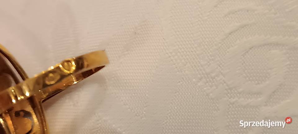 Złoty Pierścionek z Żółtym Szafirem Syntetycznym Kraków