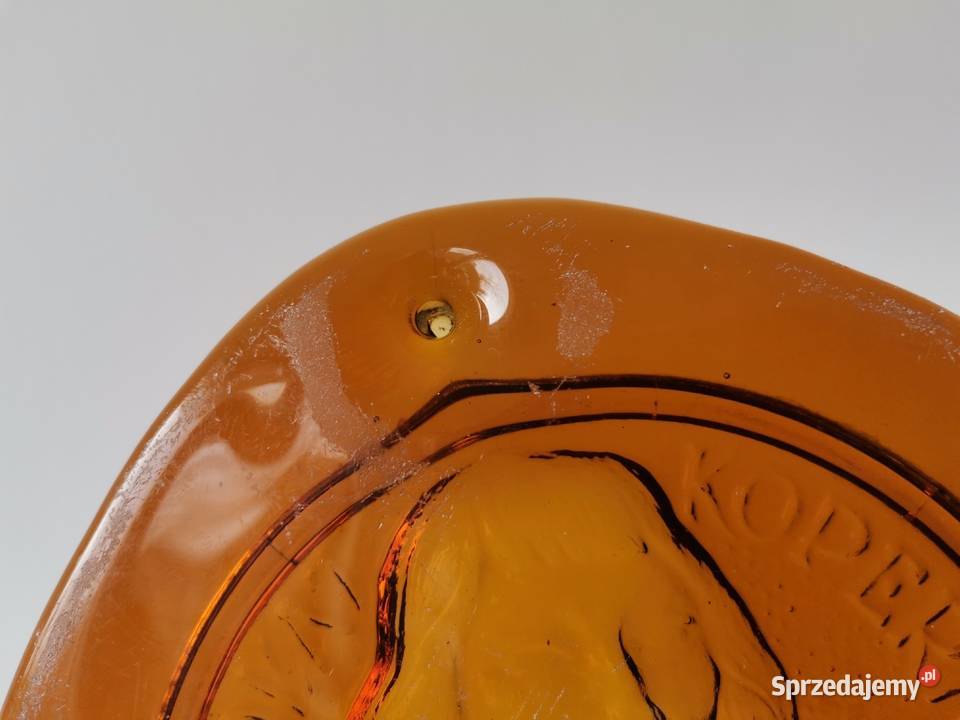 Stary szklany medalion klipa Mikołaj Kopernik Katowice