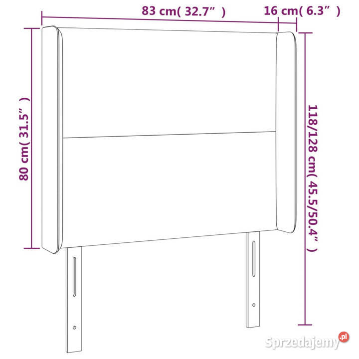 Zagłówek do łóżka z LED czarny 83x16x118128 mazowieckie Warszawa sprzedam