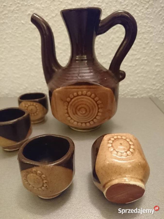 Karafka i kieliszki bułgarska ceramika mazowieckie Warszawa
