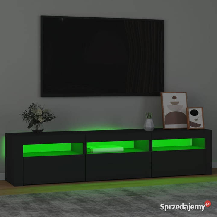 Szafka pod TV z oświetleniem LED czarna mazowieckie Warszawa
