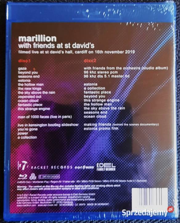 Album Blu Ray Koncert Marillion Live From śląskie Katowice