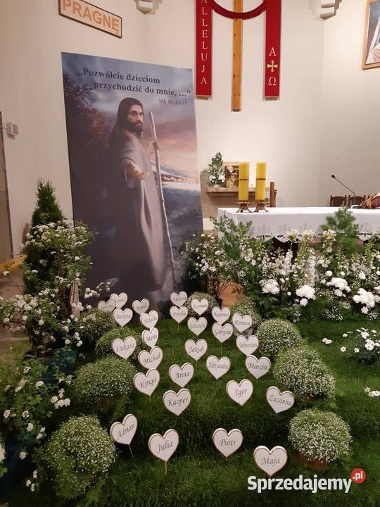 Serce z imieniem dekoracja Pierwsza Komunia Dobrzyca