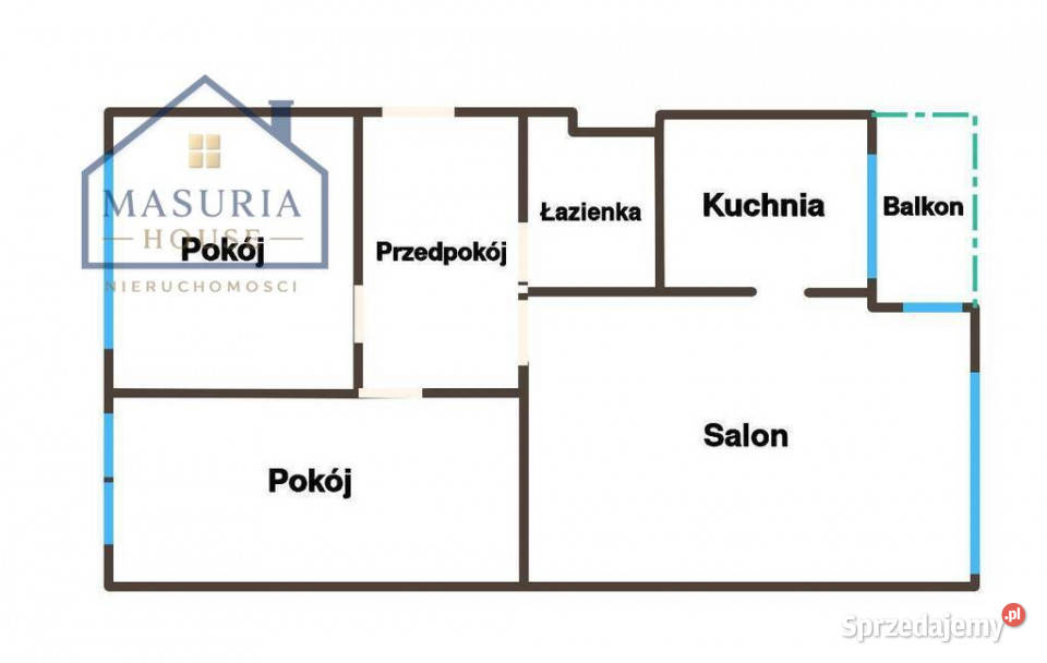 Mieszkanie 51 m kw 3 pokoje w centrum Iławy Iława