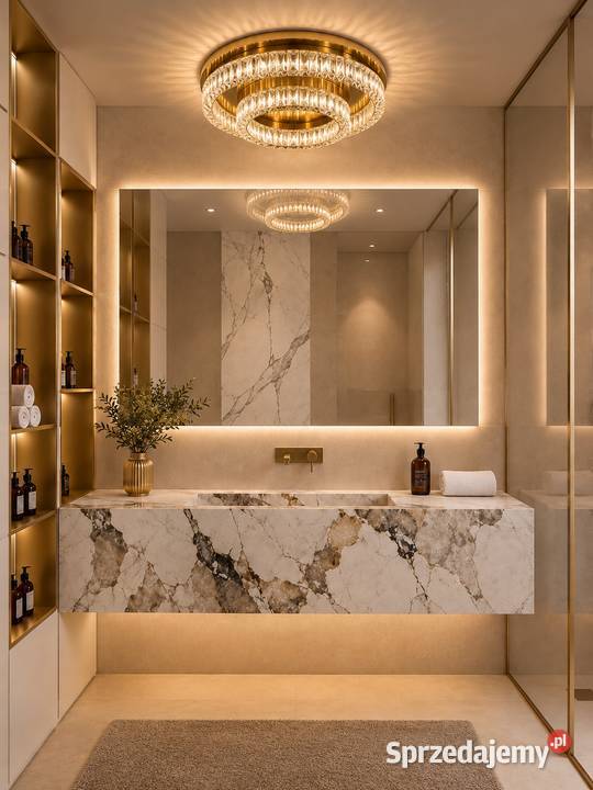 Plafon kryształowy złoty glamour nowoczesny 65 mazowieckie Warszawa