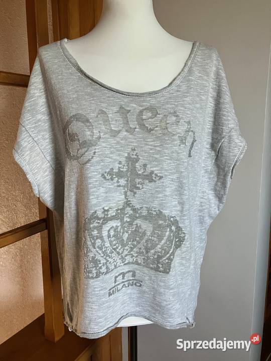Szara bawełniana bluzka tshirt oversize Unisono Nisko