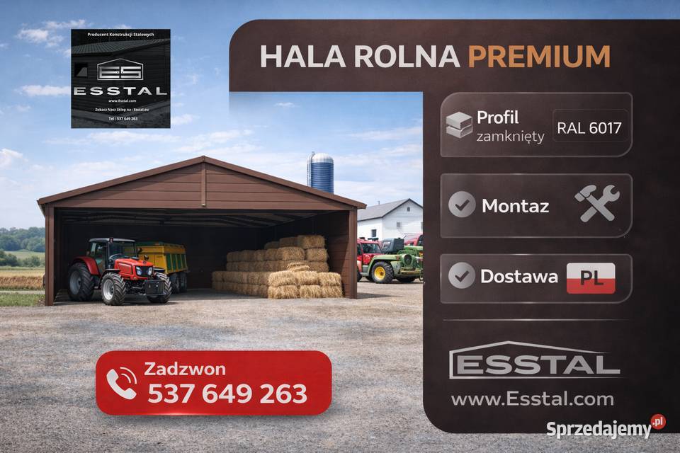 Garaż Blaszany Hala Rolna OTWARTA Wiata ESSTAL małopolskie