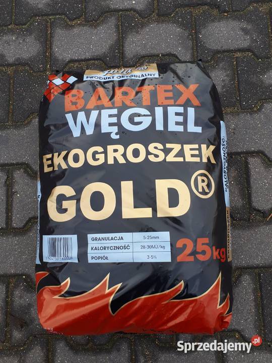 Węgiel Ekogroszek BARTEX Gold 27-29 MJ/kg worki25kg PROMOCJA