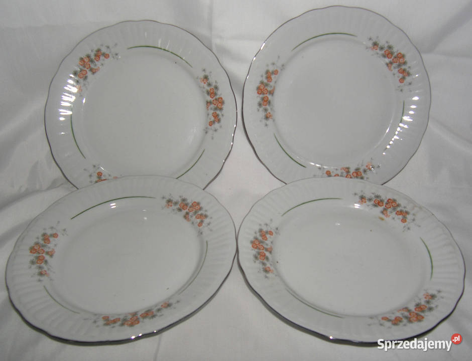 talerze vintage porcelana kompletD dolnośląskie Bartków sprzedam
