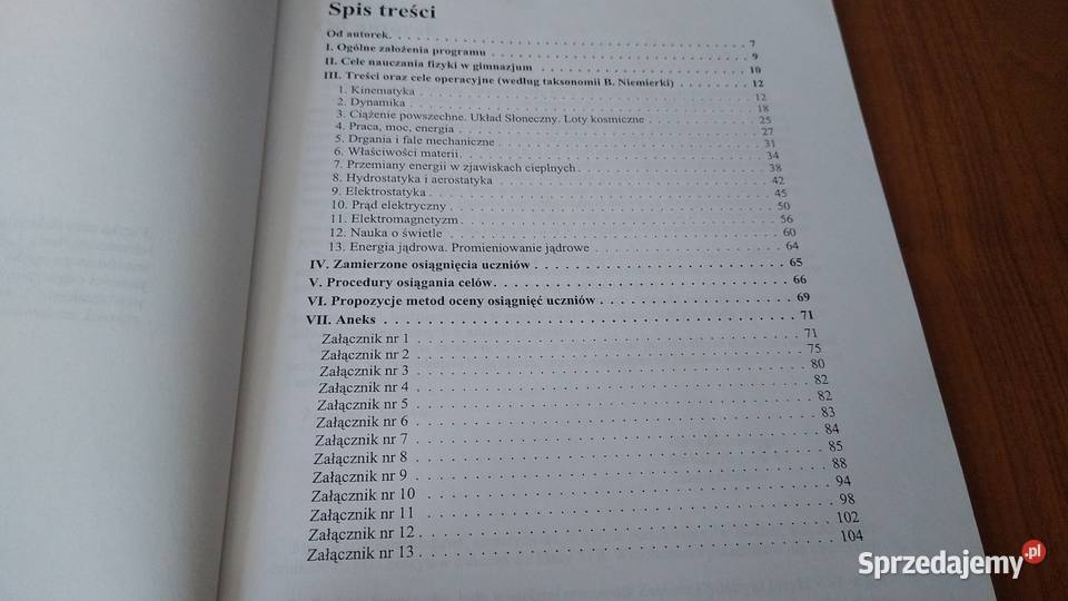 Program nauczania fizyki w gimnazjum Gdańsk