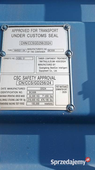 Kontener morski magazynowy uszkodzony 40HC Warszawa