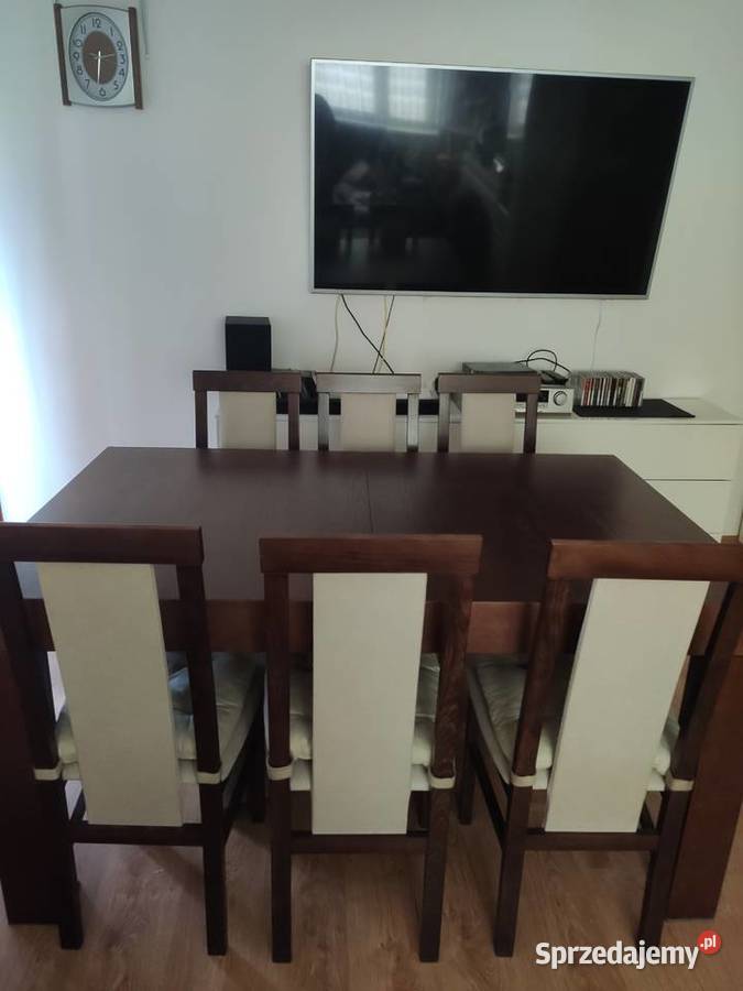 Sprzedam stół i 6 krzeseł 100cm Kościerzyna