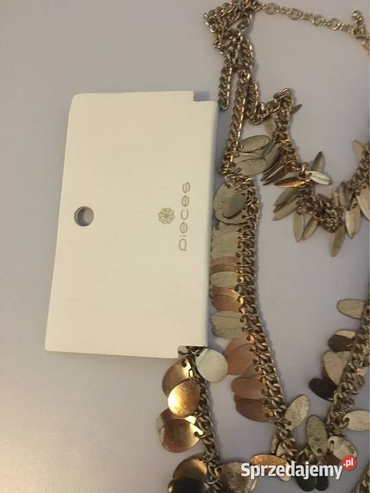 3rzędowy naszyjnik z blaszkami Pieces sprzedam