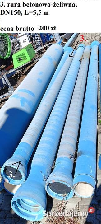 Sprzedaż rury żeliwnobetonowe DN150 DN200 DN500 Maniowy